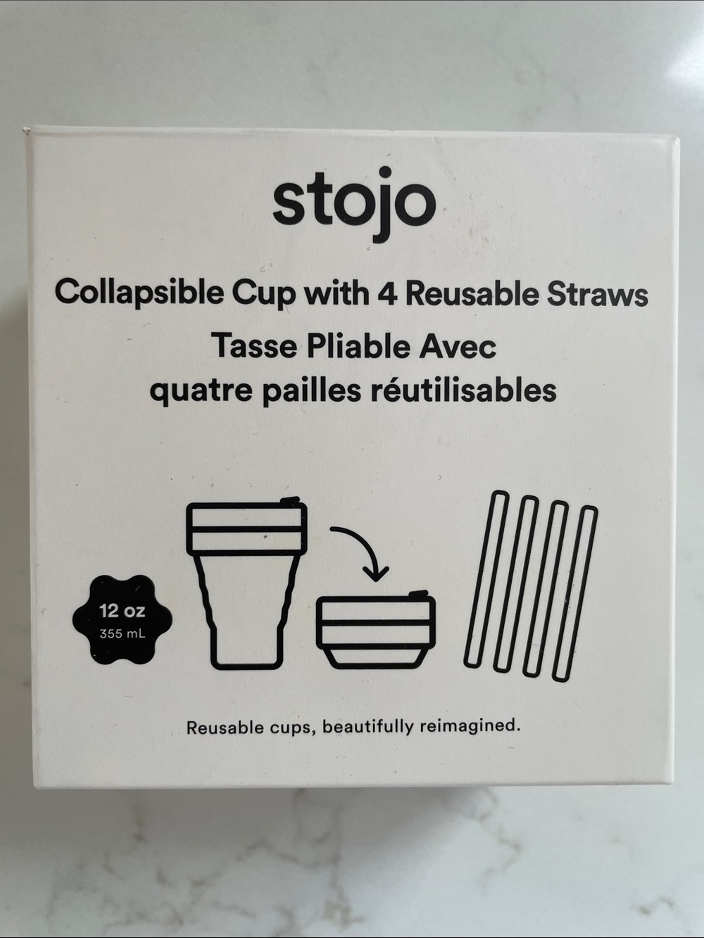 Stojo 12 oz Collapsible Travel Cup in Deep Mauve - Picture 4 of 8